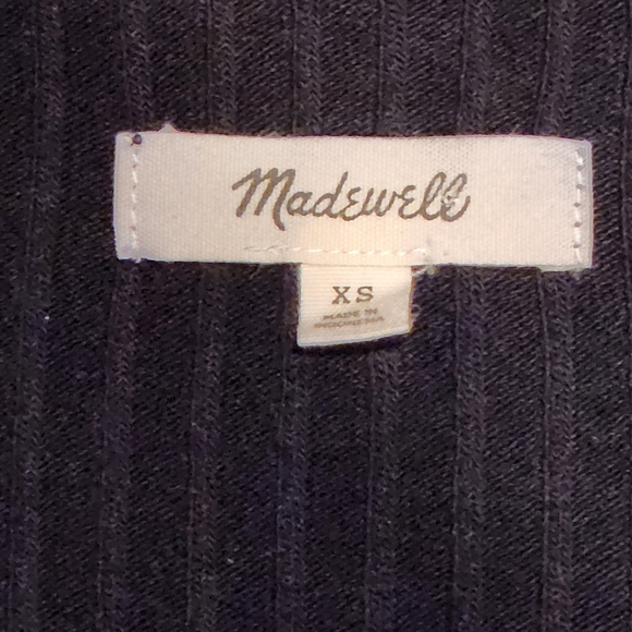 Madewell Ribbed Cardigan Crop Tee - Black - XS - Picture 5 of 6